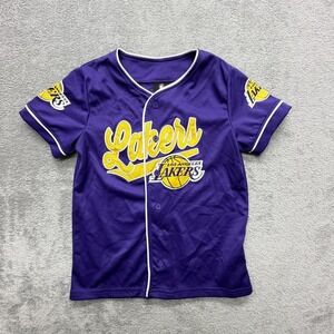 Los Angeles Lakers Jersey Youth Size 8 Purple‎ NBA Basketball Button Front UNK